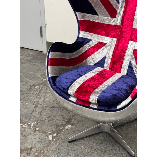 Acme Furniture Brancaster Union Jack Egg Chair For Sale In San Francisco - Image 6 of 12