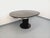 1970s Vintage Round Dining Table in Black Wood-Effect Melamine and Chrome Metal, Space Age/1970s Style, with Integrated Extension For Sale - Image 5 of 18