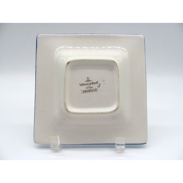 Rustic European Vintage Villeroy & Boch Amarillo Lemon Square Appetizer Plates - Set of 8 For Sale - Image 3 of 10