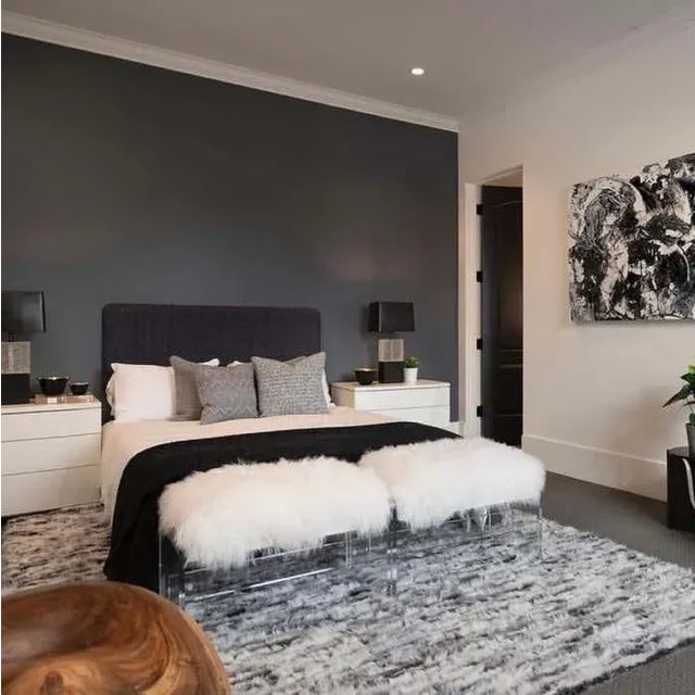 Not Yet Made - Made To Order Lucite and Mongolian Fur Bench For Sale - Image 5 of 6