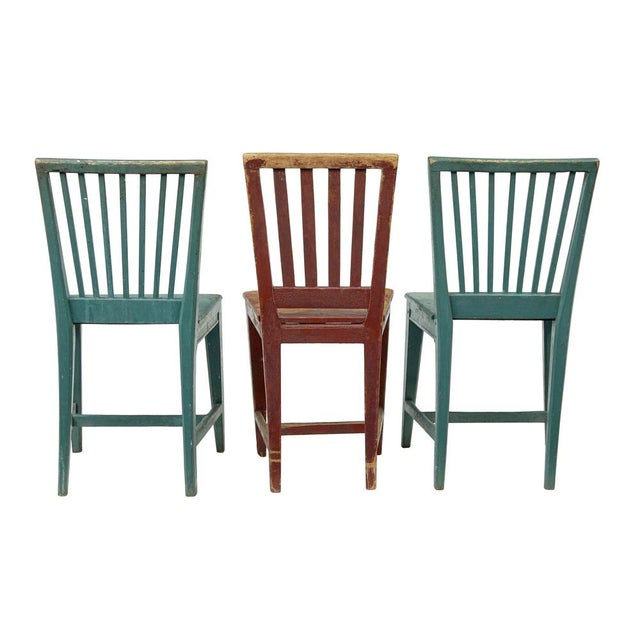 Mid 19th Century Painted Pine Harlequin Dining Chairs, 1860, Set of 6 For Sale - Image 5 of 15