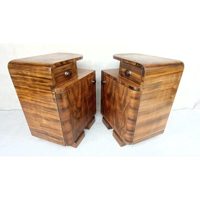 Art Deco Bedside Tables by Jindrich Halabala, 1940s, Set of 2 For Sale - Image 11 of 18