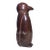 1980s Modern Brown Glazed Ceramic Penguin Sculpture, 13”h For Sale