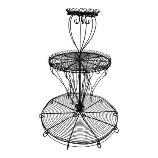 Vintage French Style Wire Tiered Display Rack For Sale