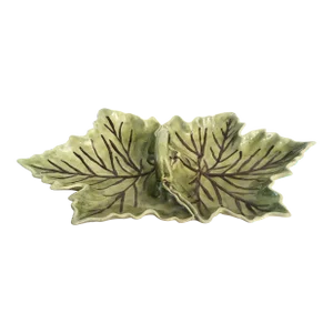 Vintage Ceramic Leaf Form Fitz and Floyd Style Serving Tray Platter