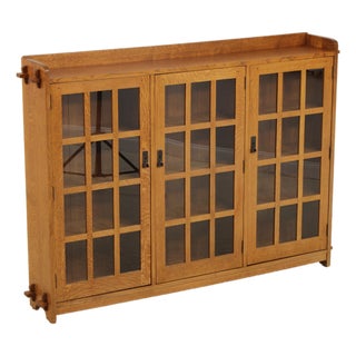 Stickley Mission Oak 3 Door Large Bookcase For Sale