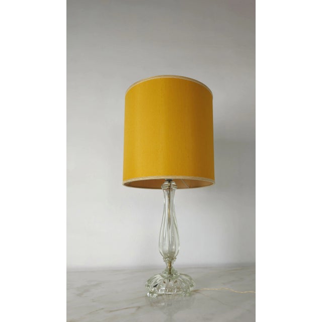 Yellow Table Lamp in Murano Glass and Italy Fabric from Seguso, 1940s For Sale - Image 8 of 12