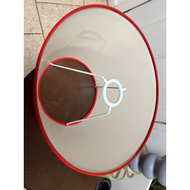 1990s 1990s Pop Art Red and Blue Wooden Table Lamp For Sale - Image 5 of 12