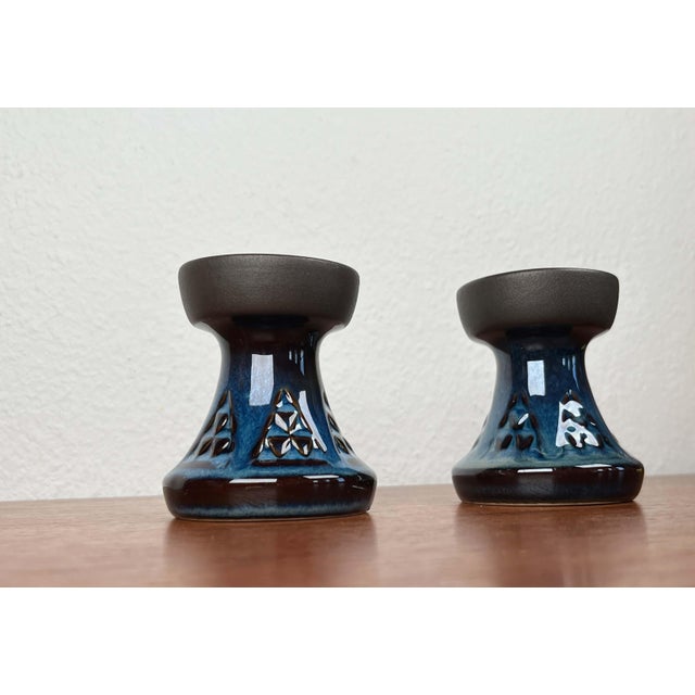 Mid-Century Modern Danish Model 3339 Studio Pottery Candleholders by Einar Johansen for Søholm, 1960s, Set of 2 For Sale - Image 9 of 17