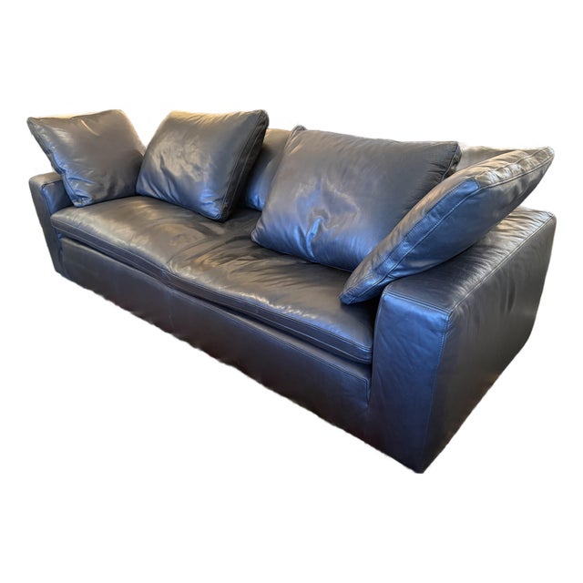 Restoration Hardware the Cloud Sofa, Ebony Cavalo Leather For Sale