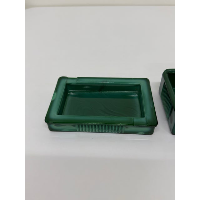 Malachite Glass Ashtray and Cigarette Holder, 1960s For Sale - Image 11 of 12