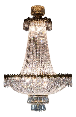 Palace 15 Lights Chandelier in Gold Plate and Crystal by Aggiolight