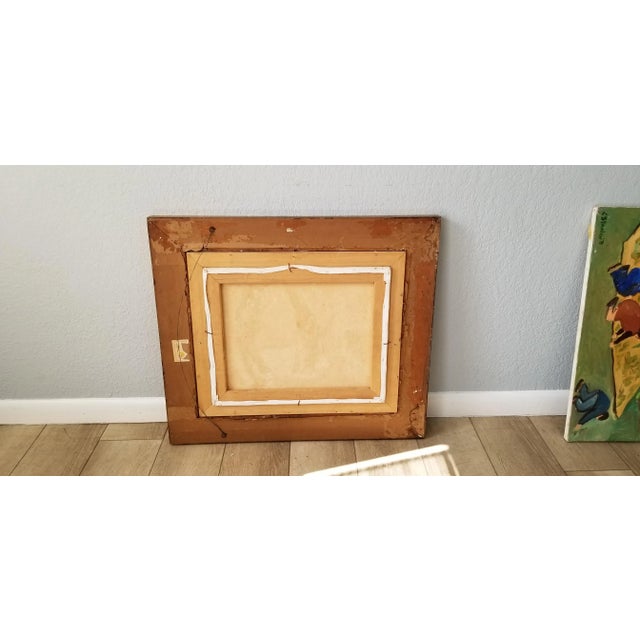 1970s Guy Duveyre Abstract Winter Rural Landscape Oil on Canvas Painting For Sale - Image 10 of 11