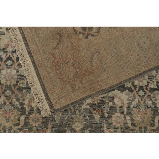 Textile Rug & Kilim’s Herati Style Rug With Gray, Blue and Beige-Brown Floral Patterns For Sale - Image 7 of 8