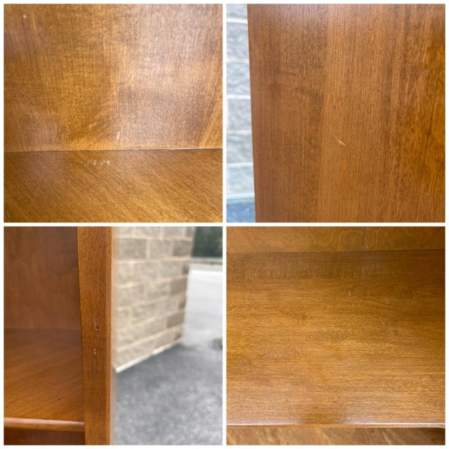 Vintage Ethan Allen Heirloom Nutmeg Maple Custom Room Plan Traditional Corner Writing Desk With Bookcase Top For Sale - Image 10 of 12