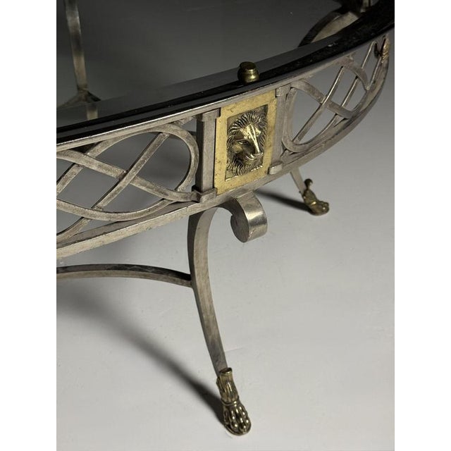 Empire Metal Coffee Table with Glass Top, 1980s For Sale - Image 6 of 18