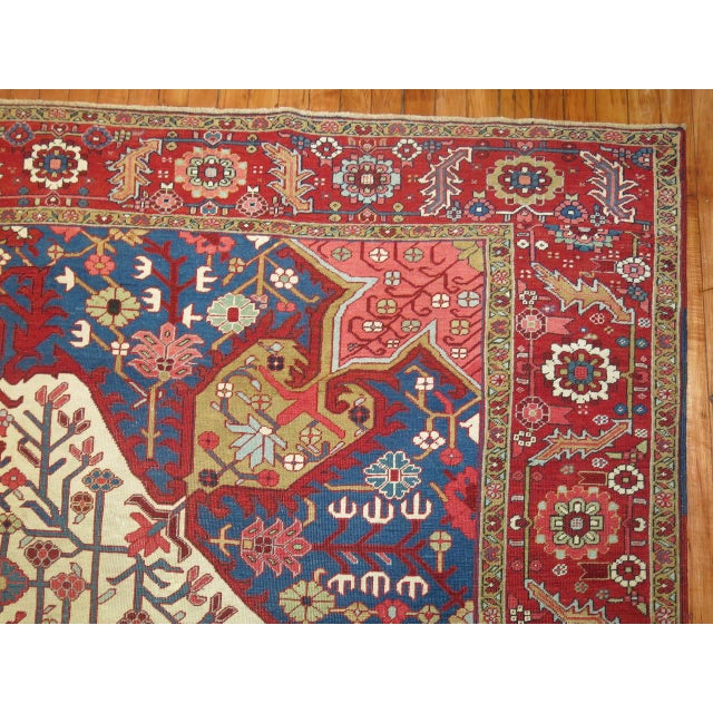 Late 19th Century 19th Century Antique Persian Serapi Rug For Sale - Image 5 of 6