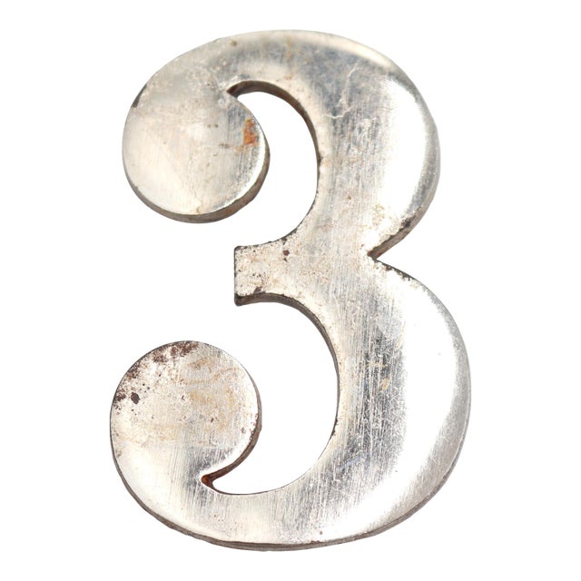 Vintage Steel House Number Three For Sale