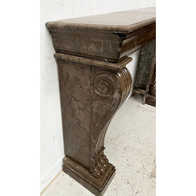 Napoleon III Fireplace with Claw Feet in Speckled Marble, 1800s For Sale - Image 9 of 18