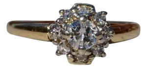The Holyoke: Ladies 14K Yellow Gold Diamond Cluster Engagement Ring
