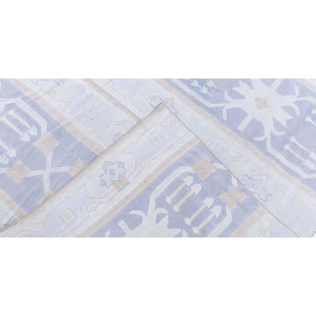 English Doris Leslie Blau Vintage Indian Dhurrie Soft Beige Flatweave Cotton Carpet For Sale - Image 3 of 11