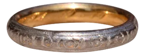 The Sangler Place: Antique Platinum and 18 Karat Yellow Gold Wedding Band