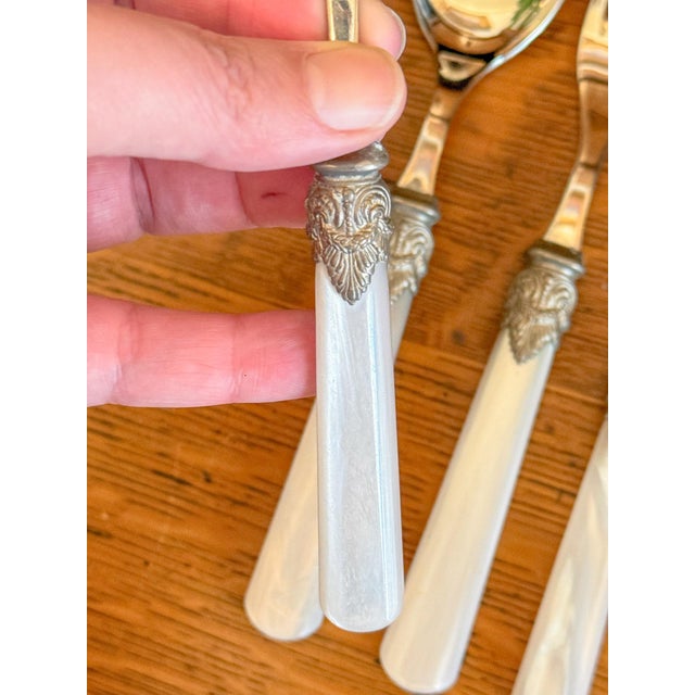 Eme Italian Faux Mother of Pearl Stainless Flatware For Sale - Image 11 of 11
