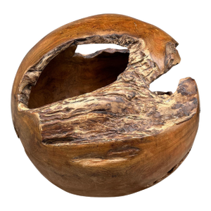 Andrianna Shamaris Hollowed Out Teak Wood Organic Sphere
