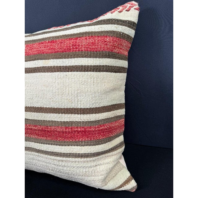 Contemporary Turkish Hemp Pillow Cushion Natural Beige Red Pillow Cushion Cover 20x20 For Sale - Image 3 of 4