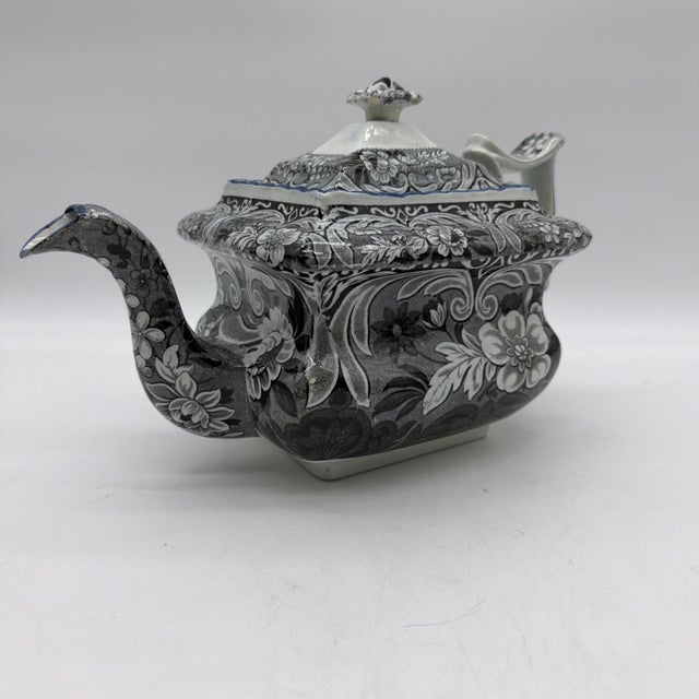 Antique Salopian-Type Black Transferware Teapot, Staffordshire, Circa 1820s For Sale - Image 15 of 18