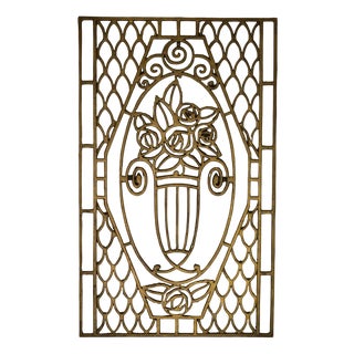 Art Deco Decorative Cast Iron Grill, 1930s For Sale