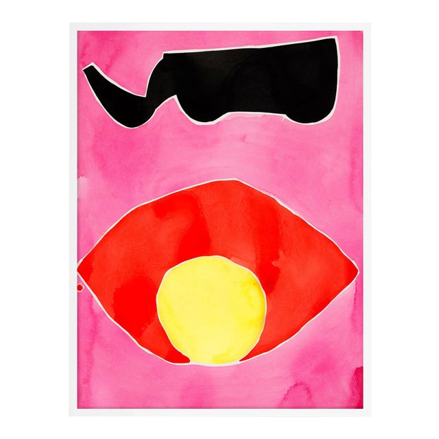 Moon Over River by Kate Roebuck in White Framed Paper, Small Art Print For Sale