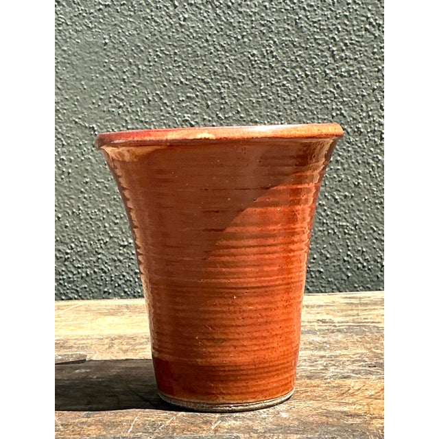 Mid-Century Modern Vintage Original Studio Pottery Vase For Sale - Image 3 of 12