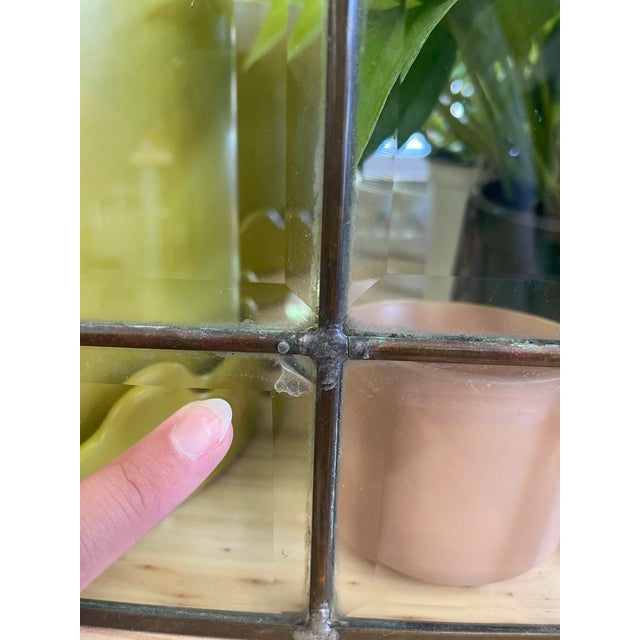 Vintage Leaded Beveled Glass Window Panel For Sale In Seattle - Image 6 of 8