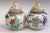 Matched pair antique Chinese export porcelain famille rose ginger jars with covers, circa early 20th century. Mirror...