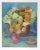 English Vintage Mid Century Orange & White Floral Still Life Painting For Sale - Image 3 of 4