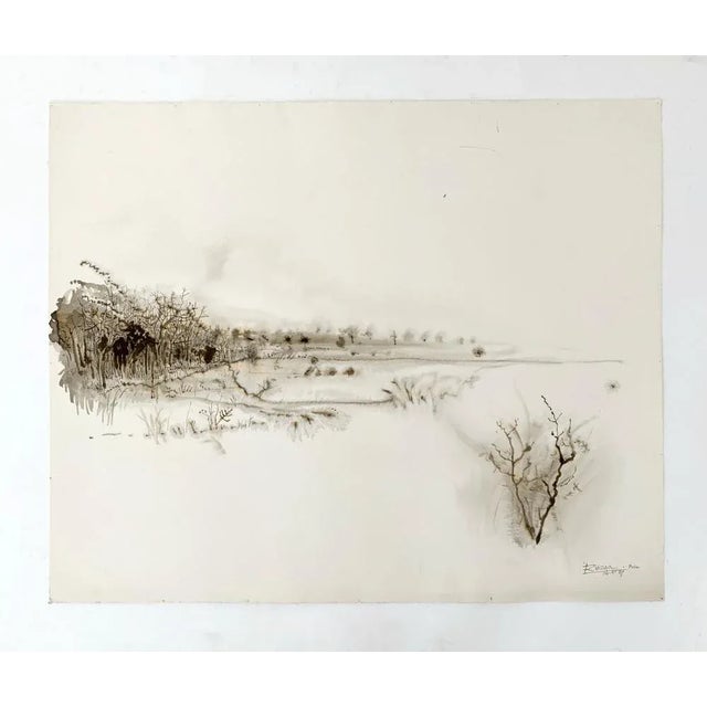 Leszek Rózga, Fields, 1987, Ink on Paper Drawing For Sale - Image 4 of 6