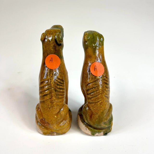 Ceramic Set of 2 1980s Ceramic Yellow Greyhound Dog Figures Set A For Sale - Image 7 of 8