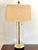 Mid 20th Century Brass Midcentury Modern Lamp With Linen Shade For Sale - Image 11 of 11