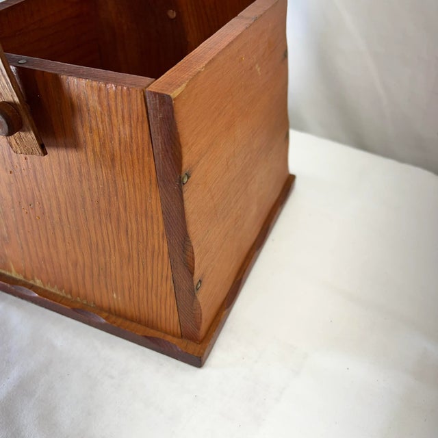 Mid Century Handmade Folk Art Pine Box With Handle Eagle Under Stars Design For Sale - Image 6 of 12