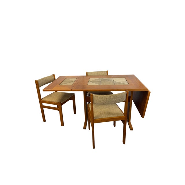 Wood Mid-Century Modern Danish Teak 4-Seater Dining Table & Chairs from Gangso Mobler, 1970, Set of 5 For Sale - Image 7 of 15