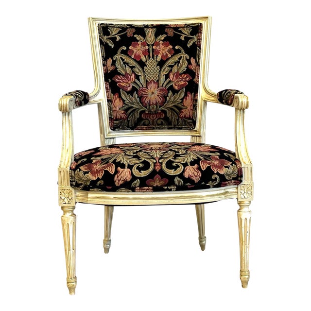 Louis XVI Giltwood Tapestry Fauteuil For Sale