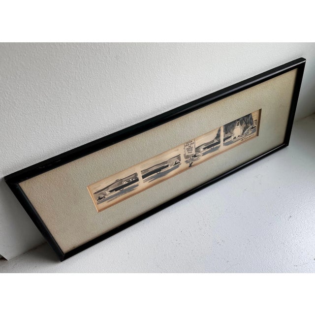 Brown Original Watercolor & Ink Cartoon by DB Donte, 1958 For Sale - Image 8 of 8