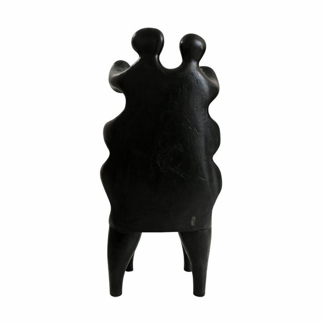 20th Century Romanian Sculptural Black Wood Armchair from Paul Covaci, 1980s For Sale - Image 4 of 9