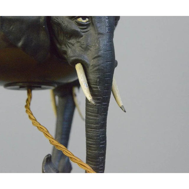 Gold Early 20th Century Elephant Table Lamp For Sale - Image 8 of 10