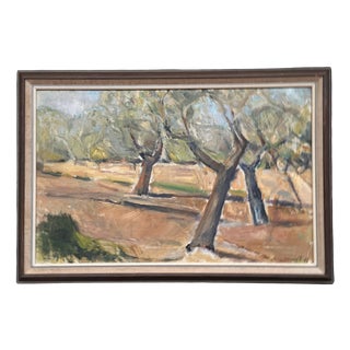 Bruno Fagerlund, Olive Trees, 1960s, Oil on Canvas, Framed For Sale