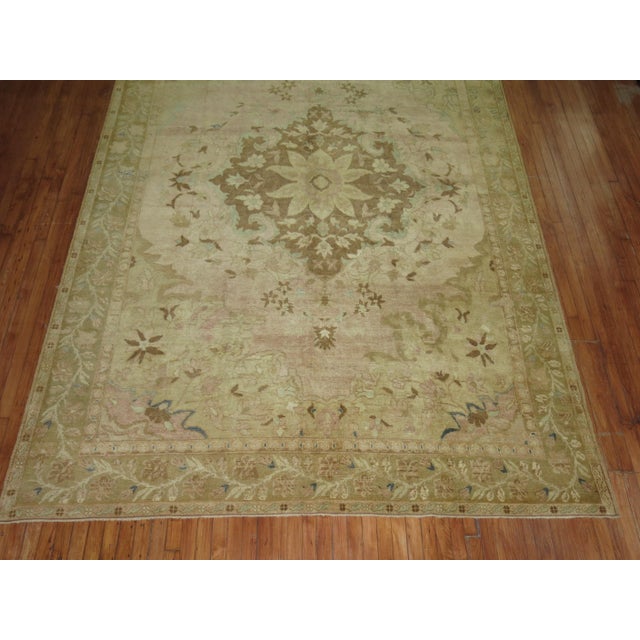 Pink Vintage Zabihi Collection Soft Pink Turkish Room Size Rug - 7'11" x 12'1" For Sale - Image 8 of 8