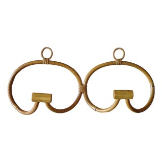 Mid-Century Bamboo Double Coat Rack For Sale