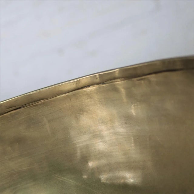 Bronze Vintage Singing Bowl or Standing Bowl Bronze Hand Made With Mallet on Pillow For Sale - Image 8 of 13