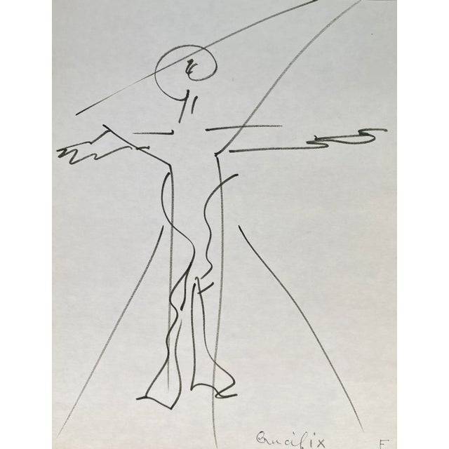 Modern Frank Wallace Modern Crucifix Drawing For Sale - Image 3 of 3